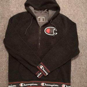Champion black teddy sherpa hoodie sweatshirt